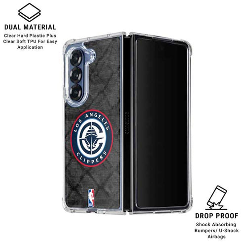 NBA Los Angeles Clippers Black Rust Galaxy Z Fold6 Clear Case